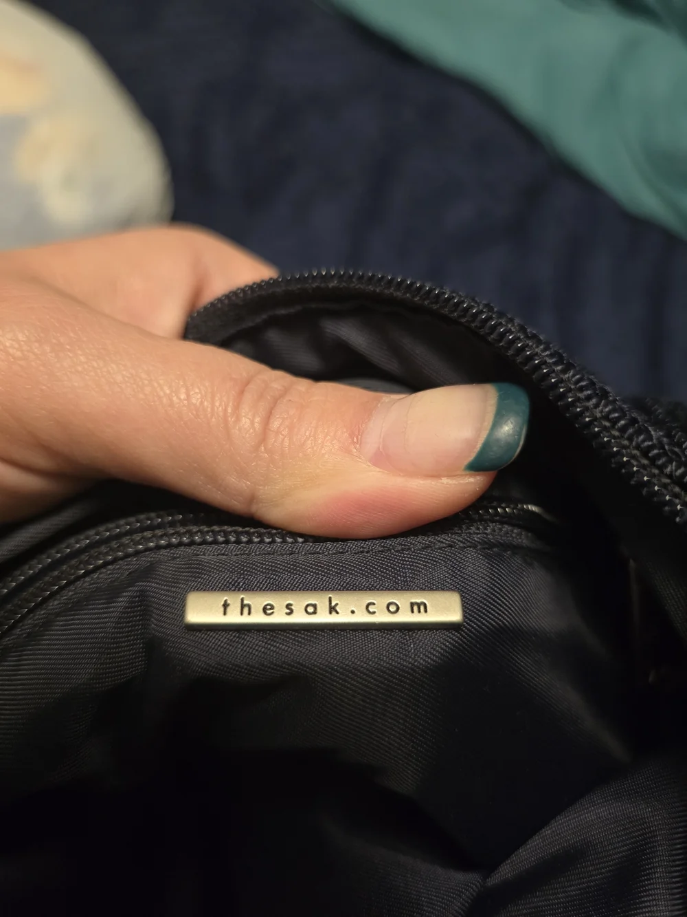 The Sak Dark Blue Woven Crossbody Bag